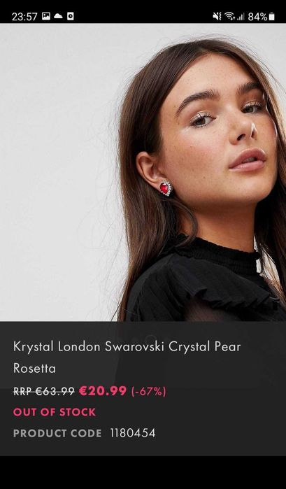 Червени/черни обеци с камъни Сваровски - два модела