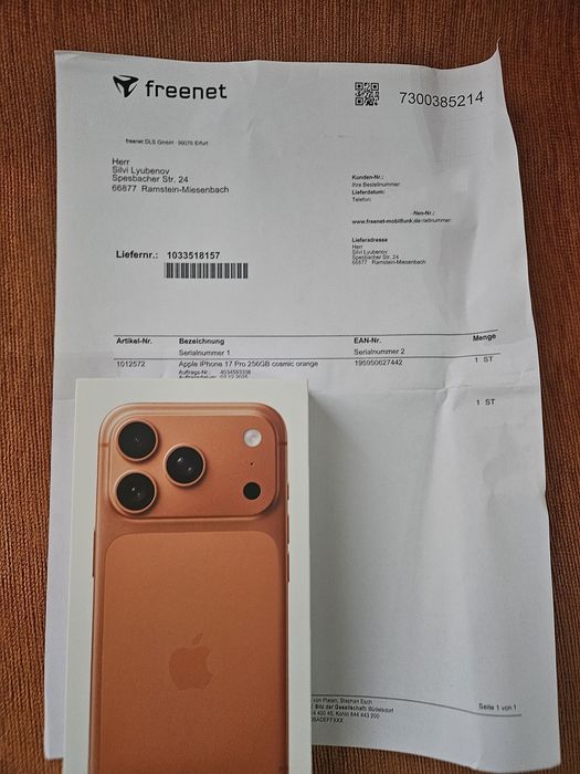Iphone 17pro 256gb cosmic orange