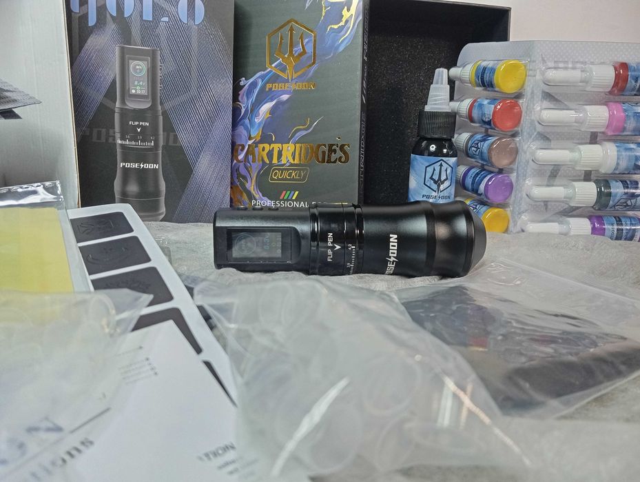 Kit Complet aparat de tatuat Poseidon, NOU multi stroke 2.4-4.2 mm