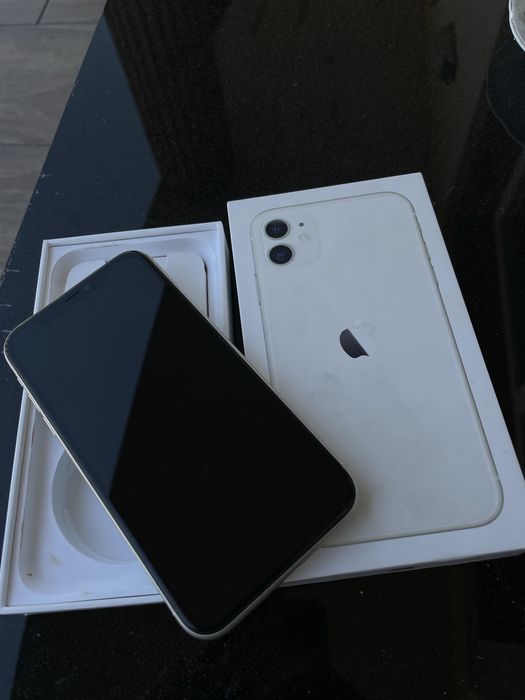 IPhone 11 White 64 Gb, fara zgarieturi+ husa cadou