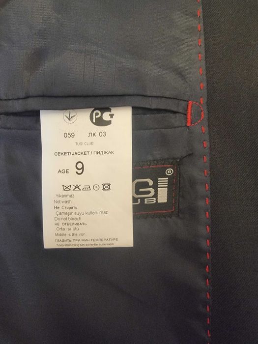 Детский пиджак черный 8-9 лет
