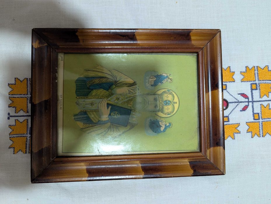 Icoana vintage cromolitografie, 1945