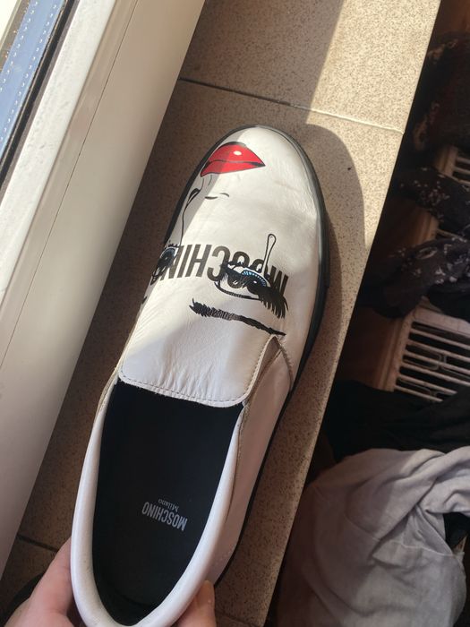 Pamtofi Moschino Milano, originali, piele naturala , model Pop-art