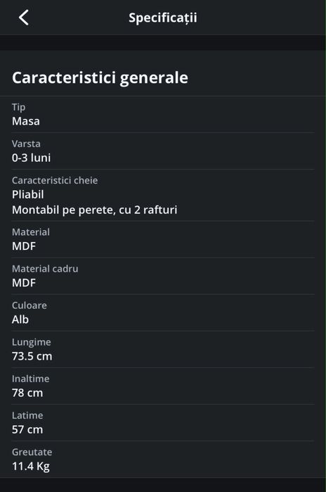 Masa de infasat rabatabilă de perete