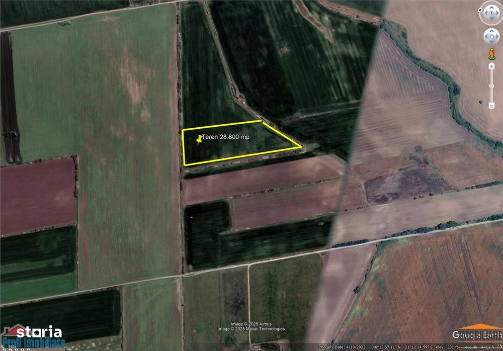 Teren de 28800 mp aproape de drumul Arad - Iratos