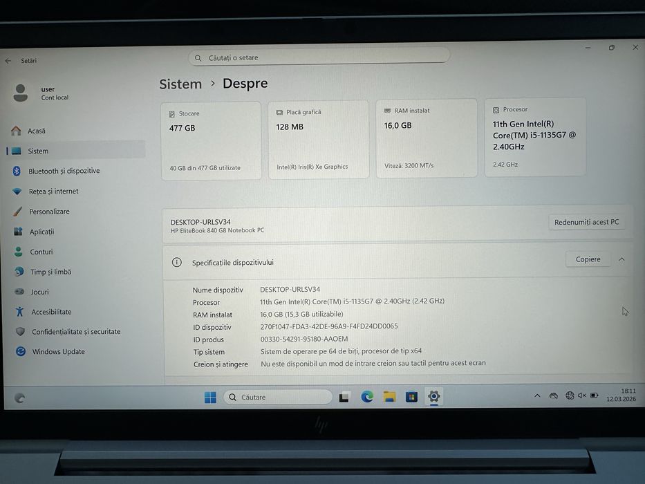 Vand  laptop HP  Elitebook  840  G8