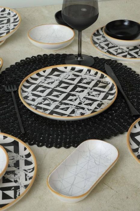 Нов Комплект за Закуска 18части Marble Black& White