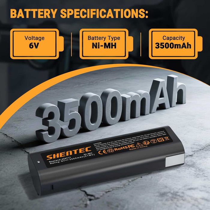 Shentec Комплект заядно с 2 батерии 3.5ah 6v за Paslode 404717