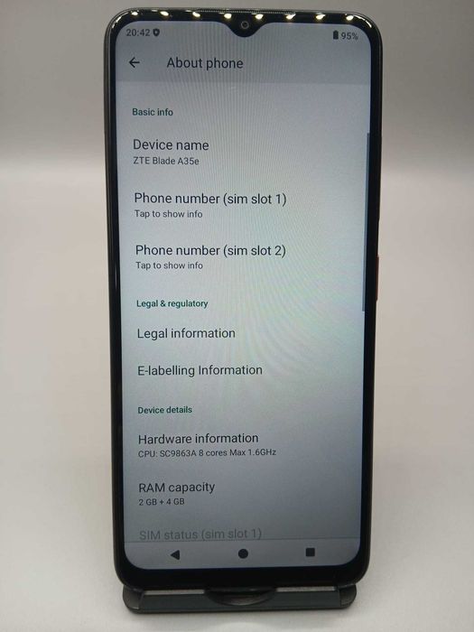 ZTE Blade A35e Gri Z2466, 2GB + 4GB RAM, Capacitate de Stocare 64GB