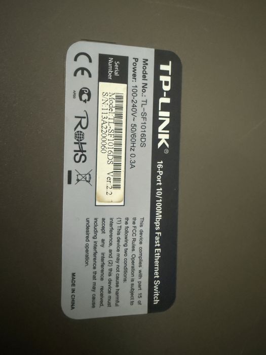 Switch tp-link-sf1016DS