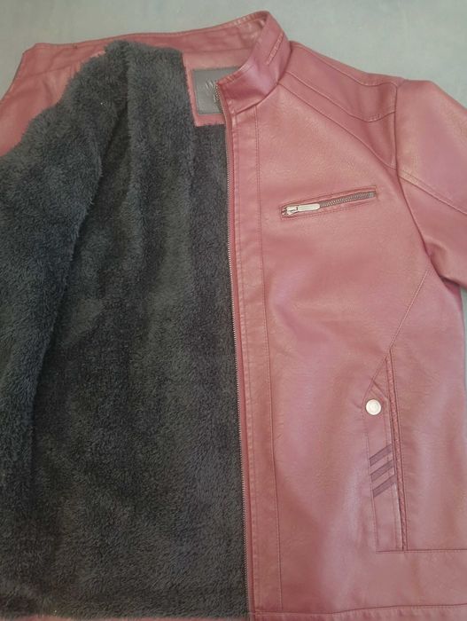 American Breed Яке от изкуствена кожа цвят бордо. Размер L