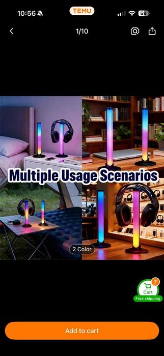 Suport Casti PC RGB 2 coloane + telecomanda