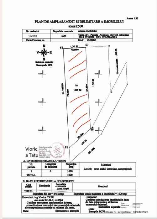 Teren 1020 mp Corbu Constanta