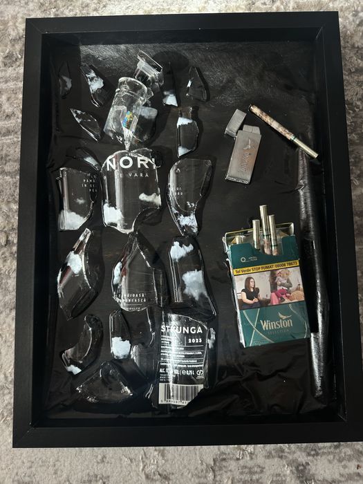 Tablou Artizanal din Sticla Sparta cu Rasina