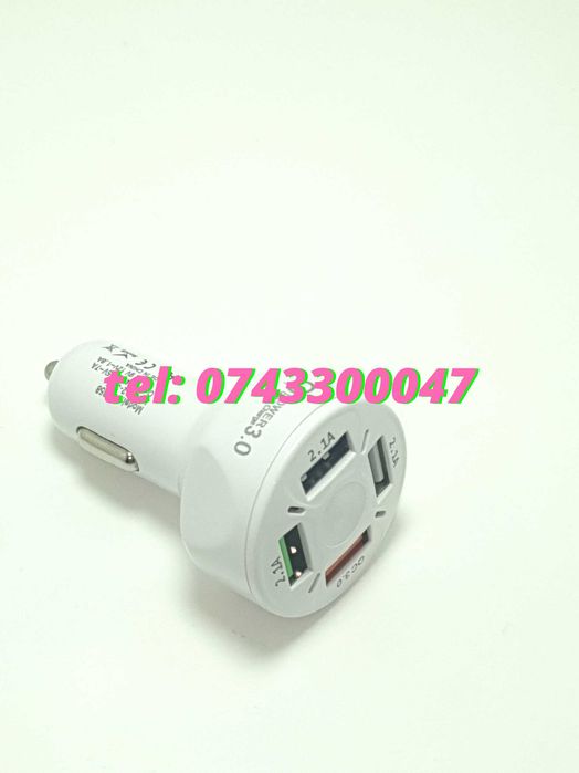 Incarcator Masina Auto 4 Porturi Bricheta Usb Qc Incarcare Rapida