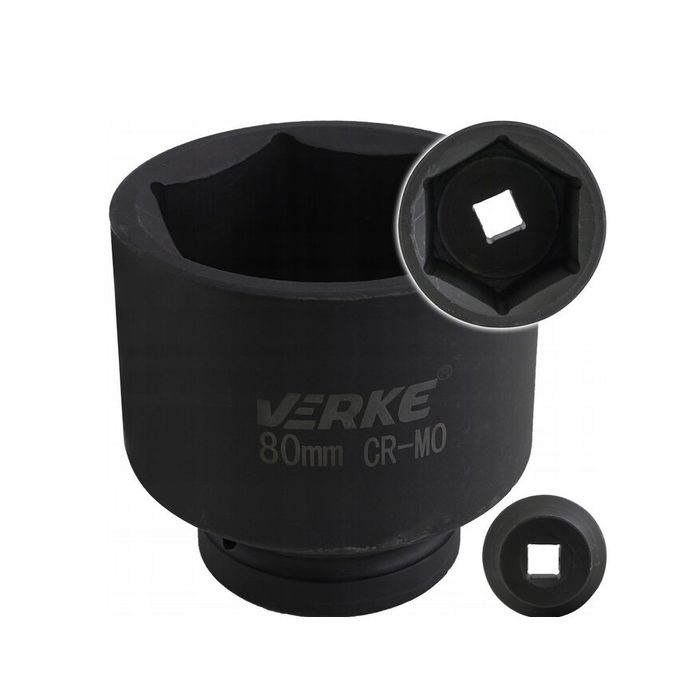 Cheie tubulara impact hexagonala, 80 mm, Verke
