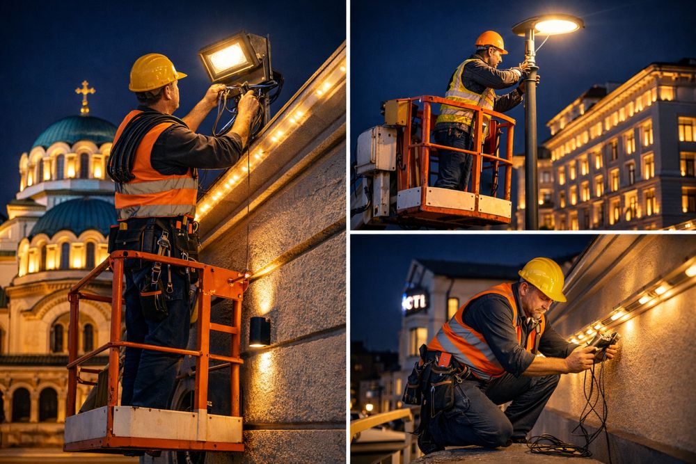 Професионално изграждане на външно и фасадно осветление
