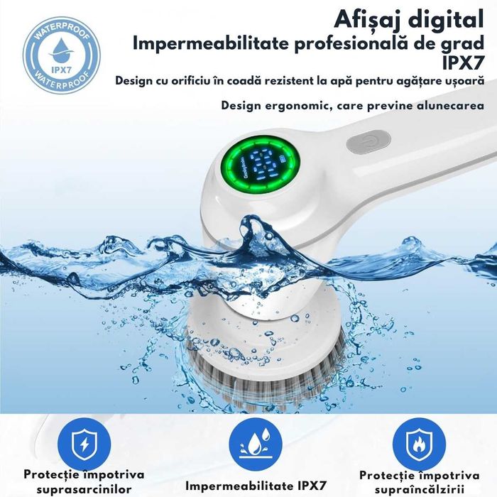 Perie electrica rotativa pentru curatare, Multifunctionala fara fir