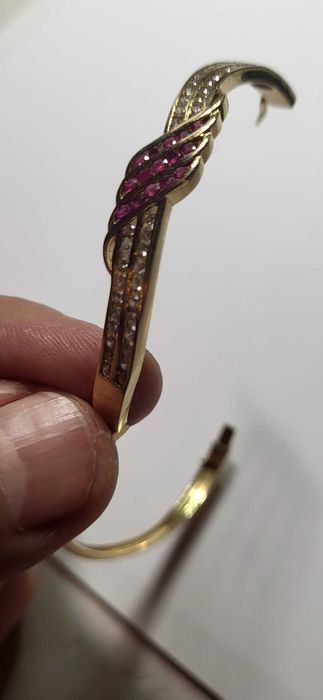 Bratara superba din aur galben 18k cu rubine 0.75ct + diamante 1.05ct