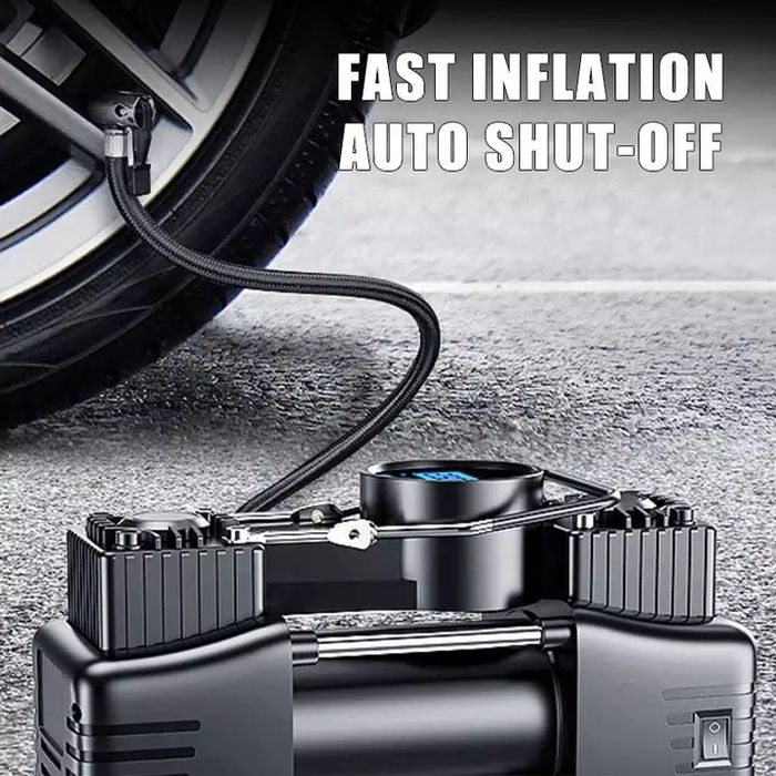 Двухцилиндровый компрессор насос для перекачки шин