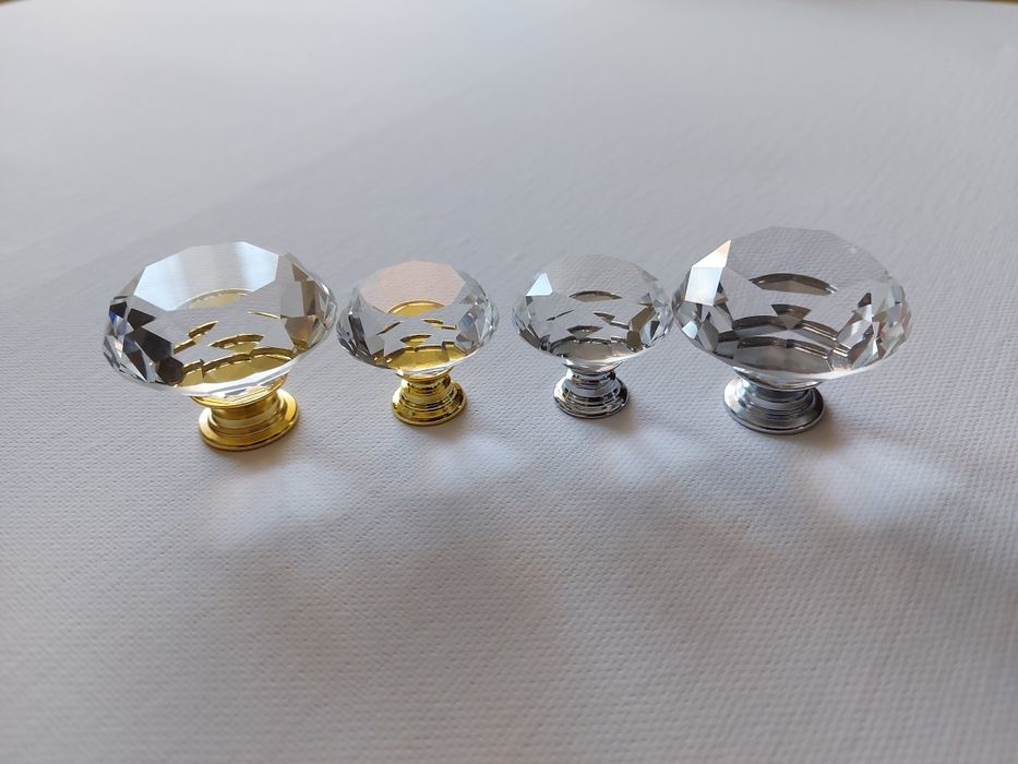 Maner mobila cristal diamant auriu buton pt. dulap, comoda, sertar