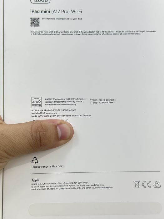 iPad mini ( A17 Pro ) Wifi  3 oy Garantiya
