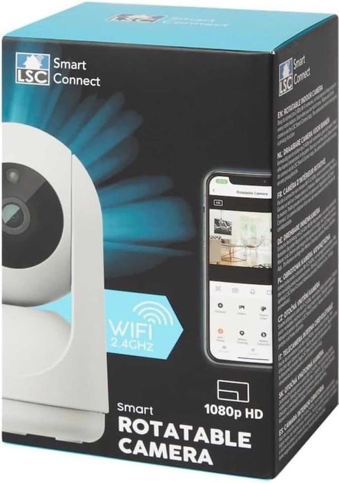 LSC Smart Smart охранителна камера, 1080P HD, WiFi, 360° въртене, нощно виждане, двупосочно аудио
