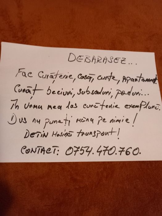 Fac curatenie si debarasez urgent.cititi descriere va rog.