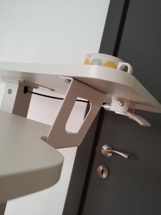 Birou reglabil pe inaltime, Ergo Office ER-444W, 80 x 40 cm, alb, blat