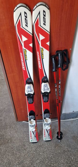 Schiuri copii Nordica 120 cm + legaturi + bete Scott