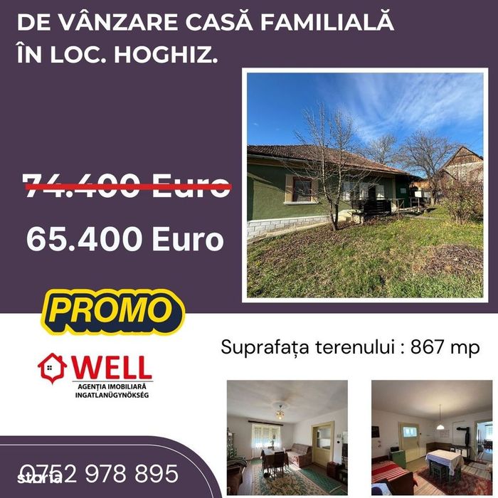 De vânzare casă familială în loc. Hoghiz, jud. Brașov.