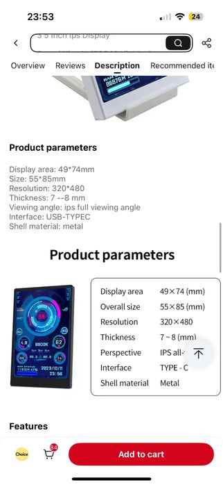 3.5" IPS Secondary Screen (Type-C) за компютър – мини дисплей ! НОВ !