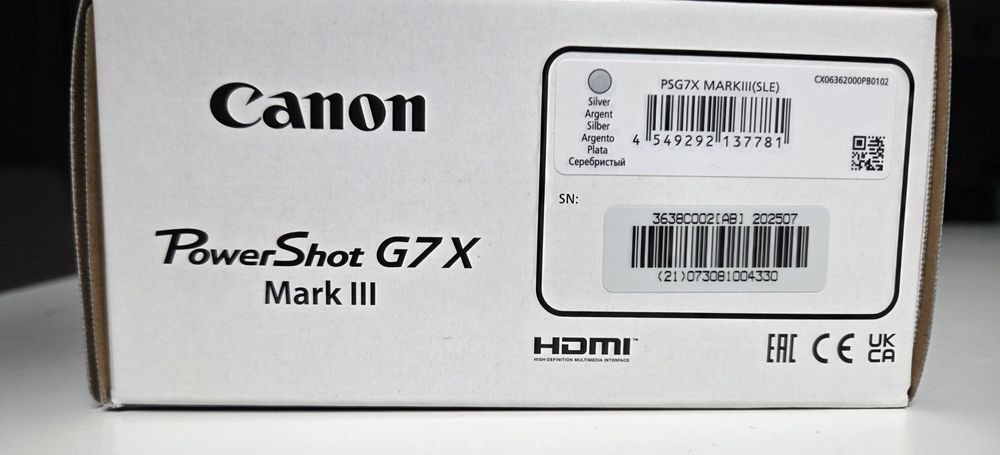 Canon PowerShot G7X Mark III SILVER - Чисто нов