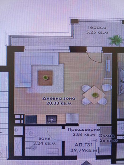 Продава се Едностаен апартамент в Пловдив, Коматево - 46 кв.м за 1189 €/кв.м - Снимка #5