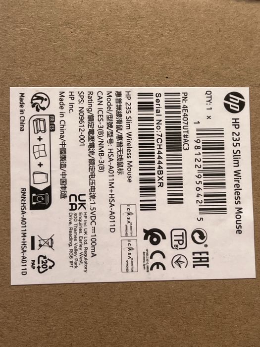 Mouse wireless HP