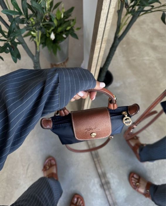 Мини-сумка Longchamp нейлон синий