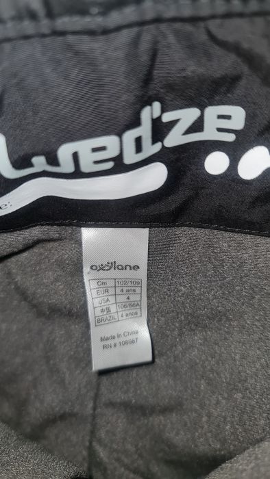 Pantaloni de schi (ski) Wed'ze, model Pool&fit, pt. copii de cca 4 ani