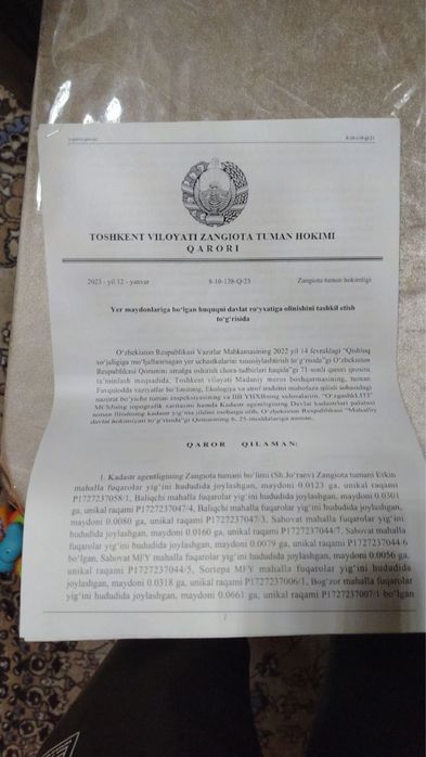 Noturar yer 3 sotix bosuvda