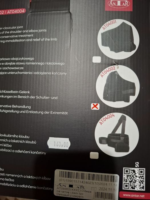 Orteza umar cot brat stanga/dreapta XXXL 120-135 cm