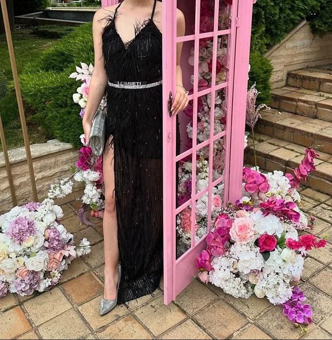 Черна официална рокля  LORETTY