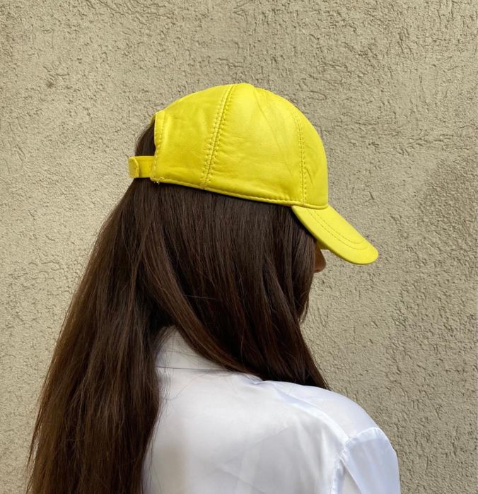 Șapcă piele naturala galbenă