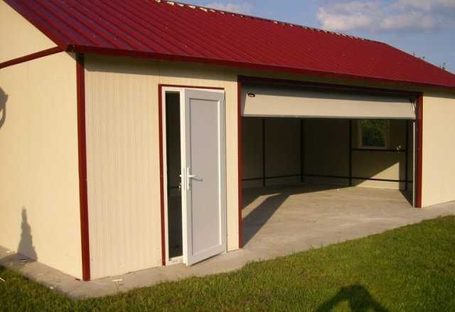 Casa modulara si garaje auto pe structura metalica si panou sandwich