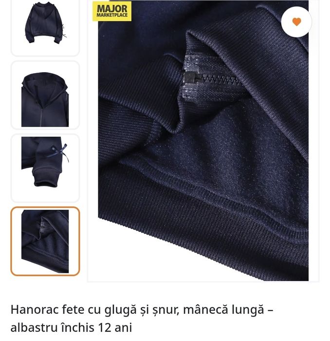 Hanorac cu gluga fete 12 ani