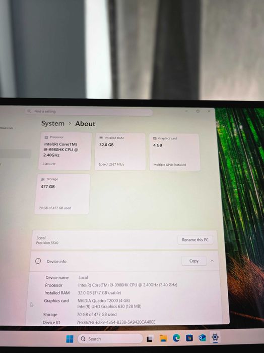 Dell Precision 5540 | 4K ULTRA HD TOUCH | i9-9980HK | 32GB RAM | Quadro T2000