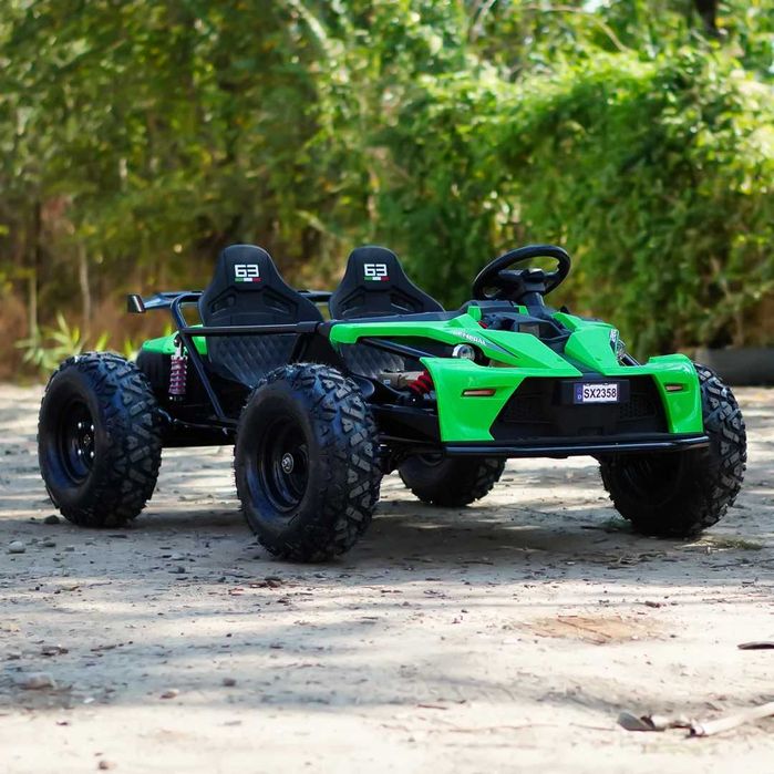 Buggy electric Kinderauto General 800W 48V 20Ah, roti gonflabile Green