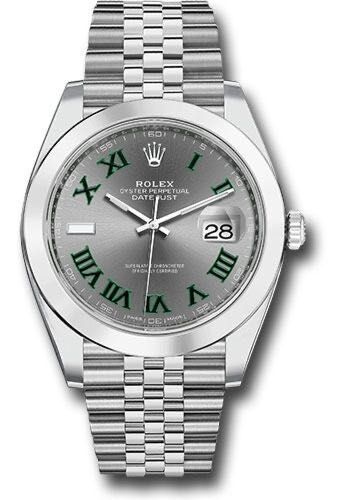 Rolex Datejust 41 Steel Slate Grey and Green Roman