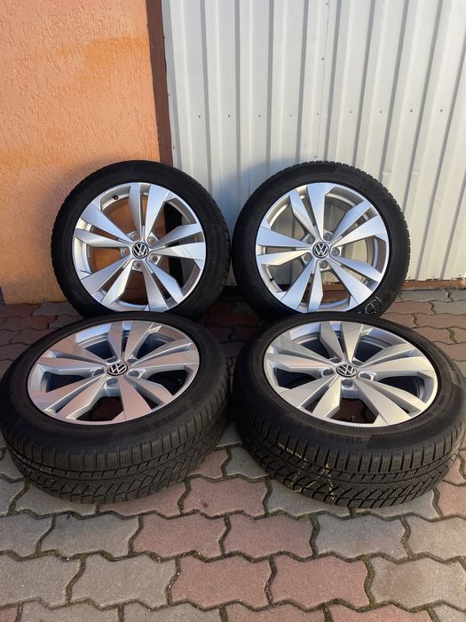 Jante de aluminiu originale VW R18 cu anvelope de iarna