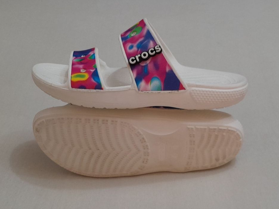 Crocs Slip On unisex, saboți  model tie-dye, cu imprimeu grafic, Nr 42 - 43 EU unisex