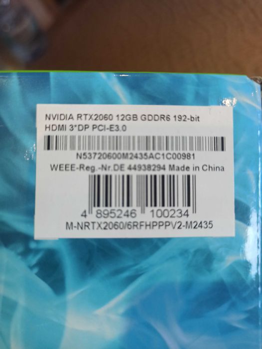 Видео Карта Nvidia RTX 2060 12 GB GDDR6 192-BIT HDMI 3  PCI-E3.0