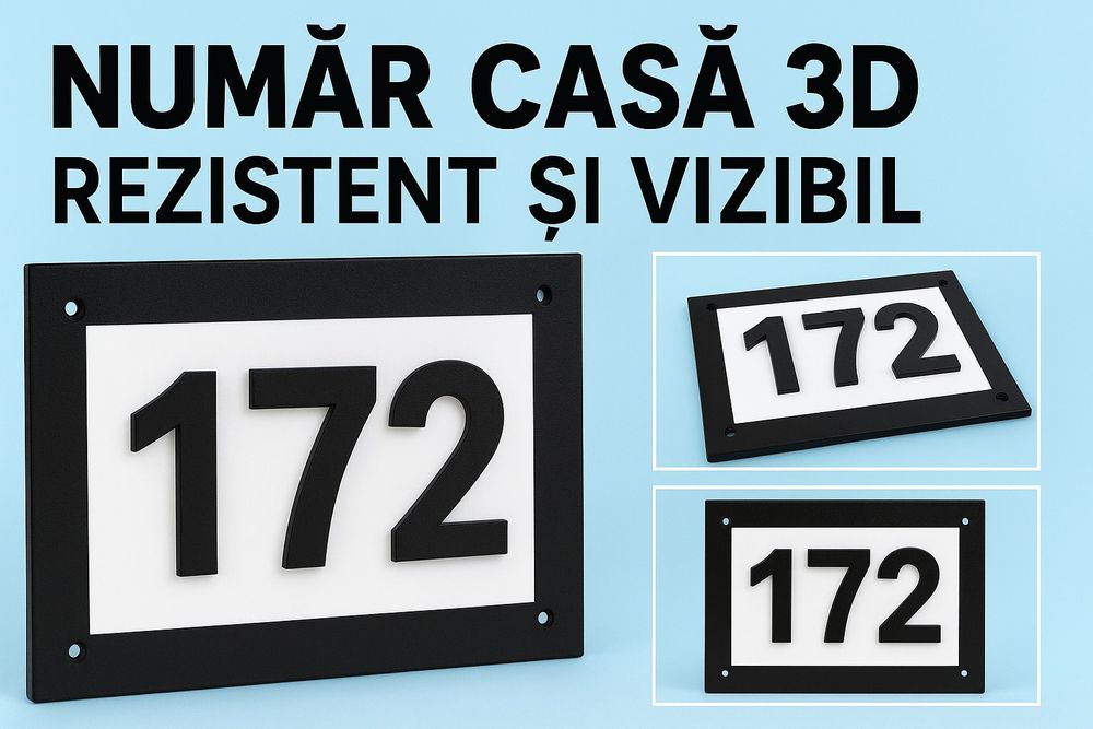 Număr casă personalizat – placă modernă